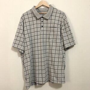 George Grey Eclectic Grandpa Cross Stripe Button Down Polo Shirt
